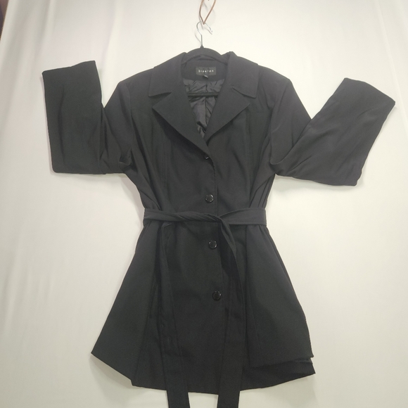 ⭐️Braetan Sleek Black Mid Length Trench Coat for Women XXL⭐️ - Picture 2 of 12